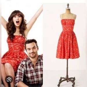 Anthropologie Girls From Savoy New Girl Red Dress 12